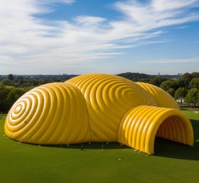 Tent1-6249 Желтый пузырчатый купольный надувной шатёр