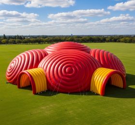 Tent1-6267 Красно-жёлтый купольный надувной купол