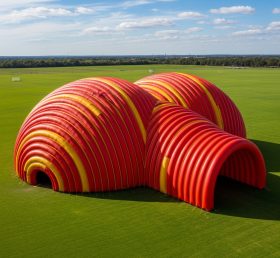 Tent1-6271 Красно-белая полоса надувной купол