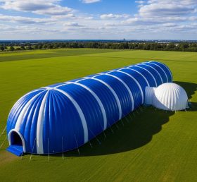 Tent1-6288 Надувной купольный туннель в синюю полоску