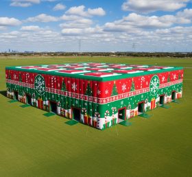 Tent1-6385 Рождественский надувной павильон красный зеленый