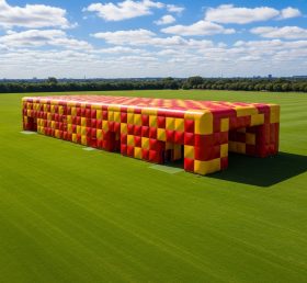 Tent1-6526 Красно-жёлтая надувная прямоугольная конструкция