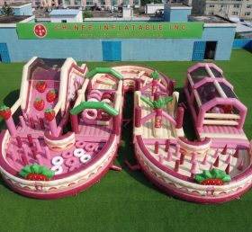 CR2-759 Полоса препятствий с надувными элементами в тематике Strawberry Shortcake – сложный забег