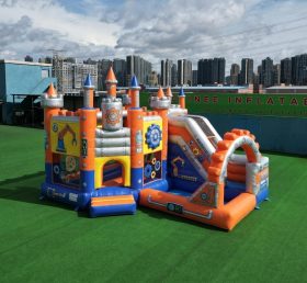 T2-8827 Батутный замок с горкой и бассейном в стиле Rusty Rivets