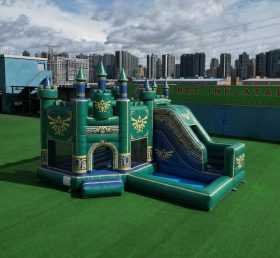 T2-8846 Батут в стиле The Legend Of Zelda с горкой и бассейном