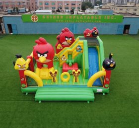 T2-8859 Батут в стиле Angry Birds с горкой