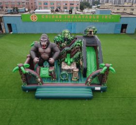 T2-8883 Батут с горкой в стиле Кинг-Конг
