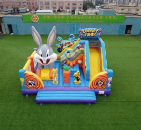T2-8885 Батут в стиле Луни Тюнз с горкой
