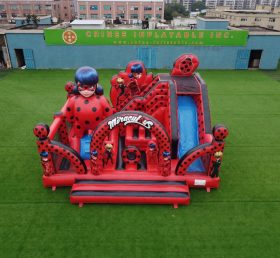 T2-8889 Батутный замок с горкой в стиле Леди Баг