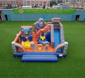 T2-8905 Батут в стиле Rusty Rivets с горкой