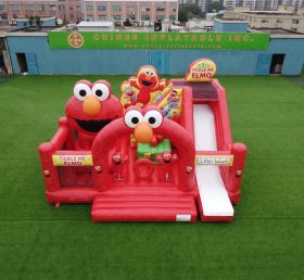 T2-8927 Батут в стиле Tickle Me Elmo с горкой