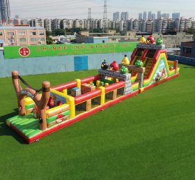 T7-4859 Полоса препятствий надувная в стиле Angry Birds