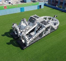 T7-5188 Полоса препятствий надувная с зебровой тематикой