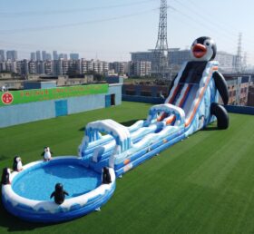 GS2-168 Гигантская надувная водная горка в стиле пингвина