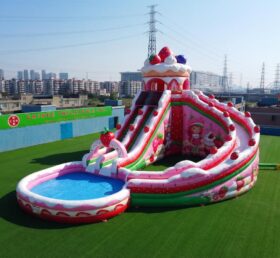 GS2-189 гигантская надувная водяная горка в стиле Шарлотки с клубникой