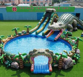 Pool3-865 Надувной аквапарк с крокодильей тематикой