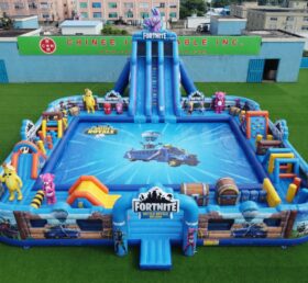 Pool3-873 Водный парк-бассейн надувной в стиле Fortnite