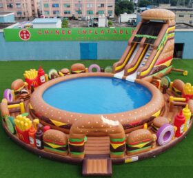 Pool3-876 Бассейн с тематикой гамбургера надувной аквапарк