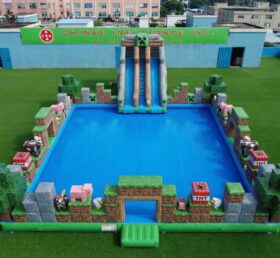 Pool3-883 Надувной водный парк в стиле Minecraft