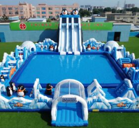 Pool3-893 Надувной водный парк с пингвинами