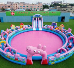Pool3-894 Батутный водный парк с тематикой Свинки Пеппы