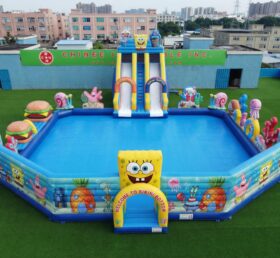 Pool3-909 Надувной аквапарк в стиле Губки Боба