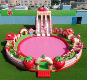 Pool3-910 Надувной водный парк бассейна в стиле Strawberry Shortcake