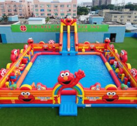 Pool3-914 Надувной аквапарк с тематикой Tickle Me Elmo