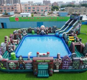 Pool3-926 Надувной водный парк с зомби-тематикой
