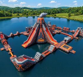 S878 Водный парк надувной с вулканической тематикой