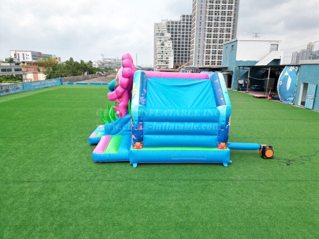 T2-8211 Mermaid-themed Bouncy Castle with Slide