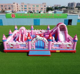 T2-8966 Надувной комбинированный замок Hello Kitty с горкой