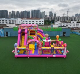 T6-8488B Надувной комбинированный слайд Fun City в конфетном стиле