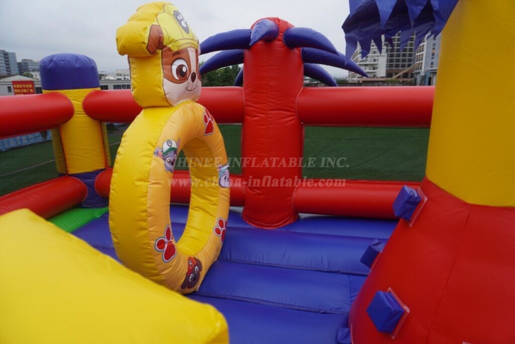 T6-8599 Paw Patrol Inflatable Funcity Obstacle Slide Combo
