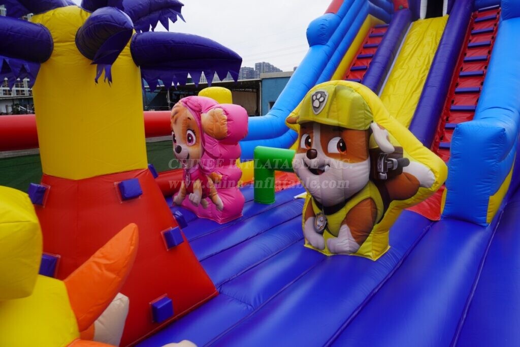 T6-8599 Paw Patrol Inflatable Funcity Obstacle Slide Combo